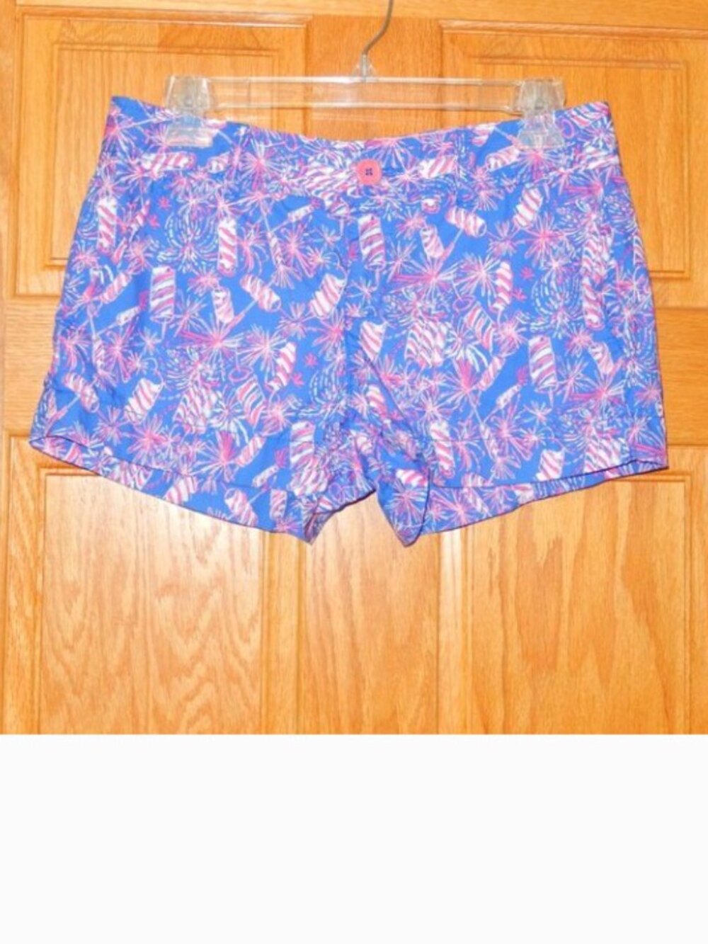 Lilly Pulitzer Shorts Walsh Cherry Bomb Firecracker Red Pink White Blue Size 2